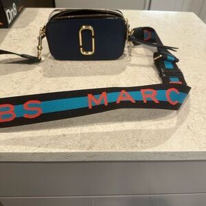 Marc Jacobs Black and Blue Crossbody Bag with Red Accents